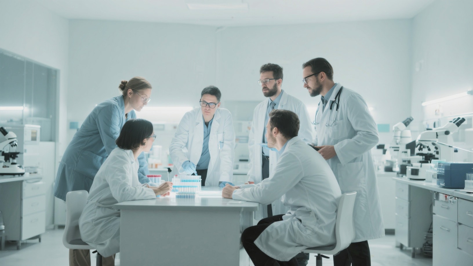 Scientific team in laboratory